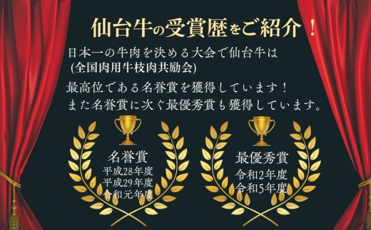 仙台牛 ロースステーキ 合計 500g (250×2枚)  冷蔵 黒毛和牛 国産 肉 お肉 にく ステーキ 焼肉 国産 宮城県産 宮城県 丸市仙台ミートセンター
