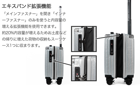 [PROEVO] スーツケース 100席未満 機内持ち込み対応 ストッパー付き 拡張機能 8輪 コインロッカー対応 SS (SP-ローズゴールド) [10011]　AY235