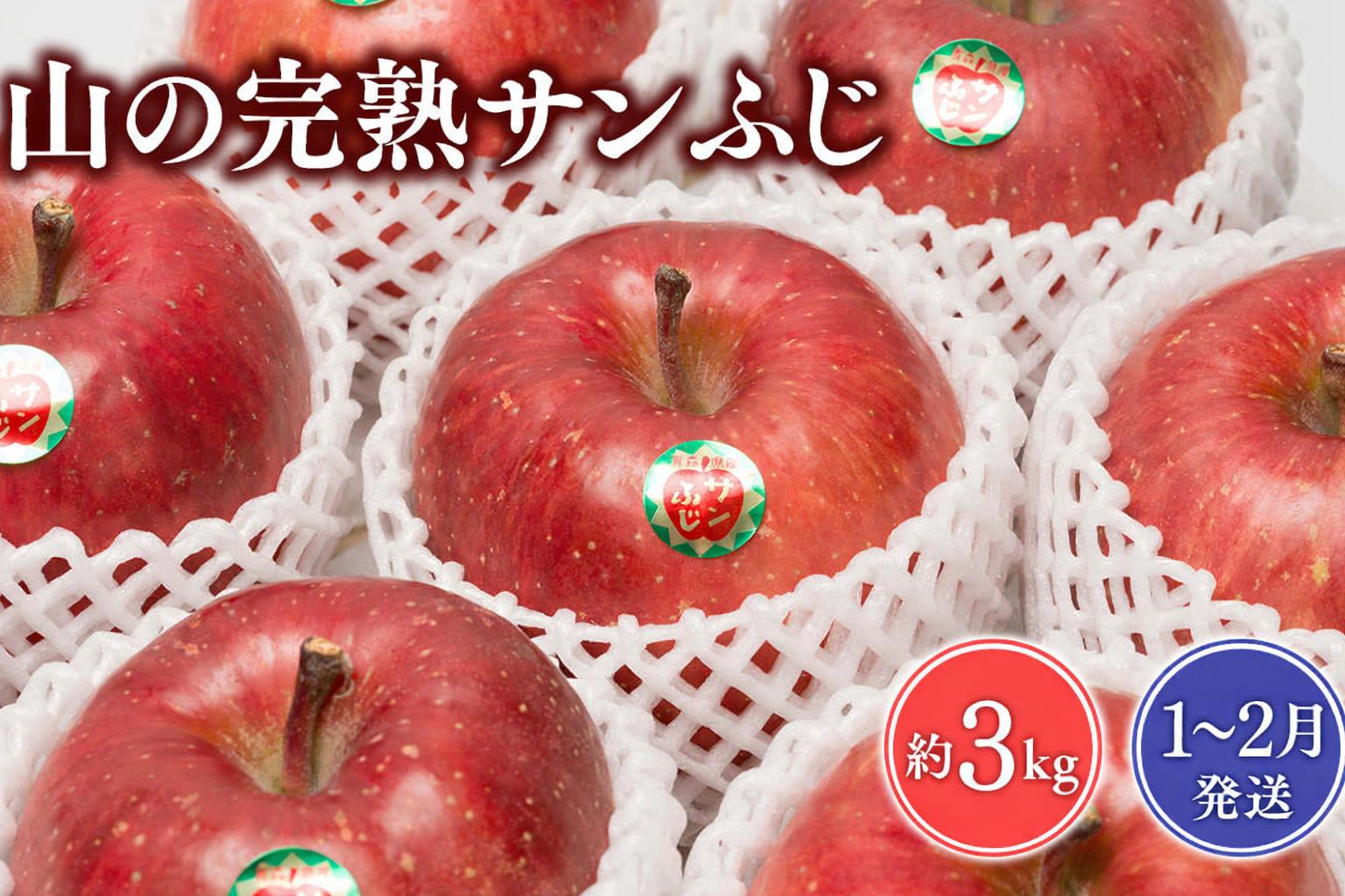 
                  ≪1~2月発送≫山の完熟サンふじ約3kg 青森県平川市産
                
