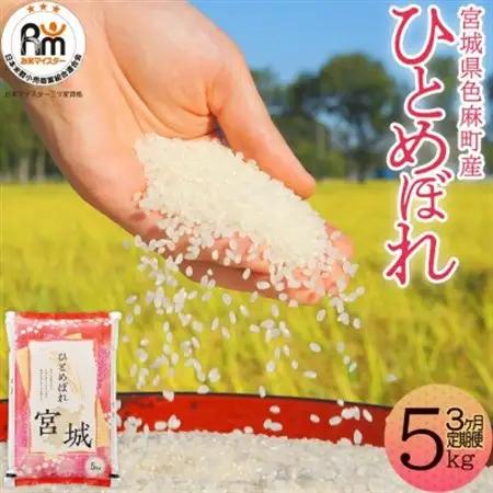 【毎月定期便】宮城県産 ひとめぼれ 精米 5kg全3回【配送不可地域：離島・沖縄県】【4078116】