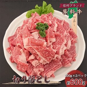 【毎月定期便】【牛肉切落し】信州蓼科牛の厳選部位600g(300g×2) 御代田町古越牧場産全6回【配送不可地域：離島】【4077677】