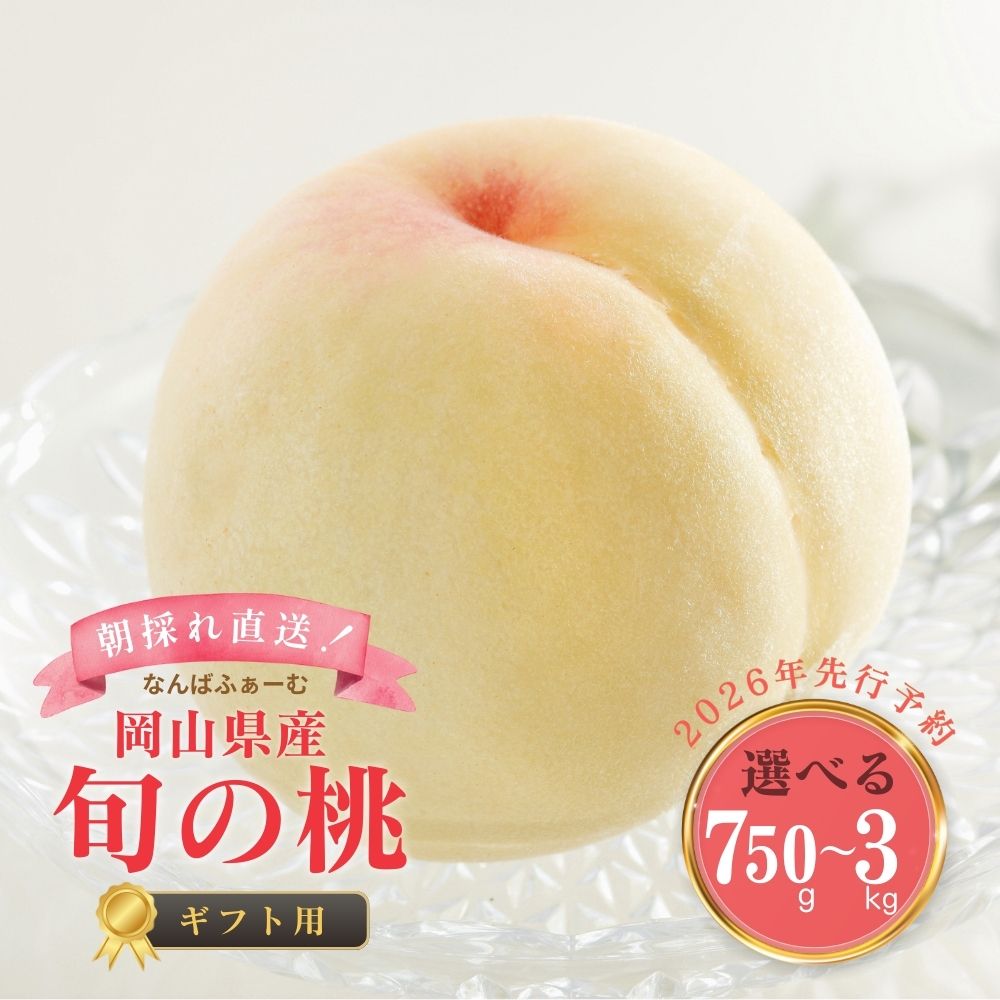 【ふるさと納税】＜選べる容量＞＜数量限定＞［なんばふぁーむ］岡山県産 旬の桃［ギフト用］750g〜3kg【2026年発送】【039-a003】【039-a004】【039-a005】【039-a012】