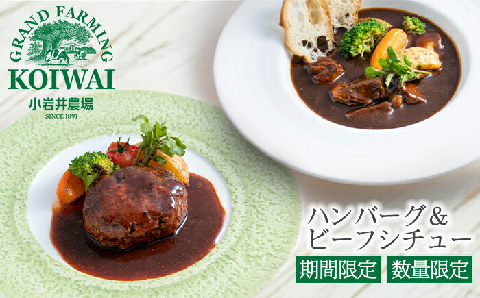 【ふるさと納税】 洋風 惣菜 おすすめ 小岩井農場 ハンバーグ & ビーフシチュー 牛肉 おかず デミグラス ソース ビーフ シチュー 時短 レンジ 冷食 お中元 お歳暮 ギフト クリスマス 誕生日 年末年始 お祝い ディナー オードブル お取り寄せ 岩手県 雫石町 送料無料