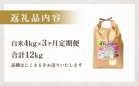 【令和8年産米先行受付】原さんちのお米 白米 ４kg にこまる 3回定期便 米 お米 こめ  コメ 定期 定期便 ご飯 ニコマル 常温 大分県 大分 玖珠町 玖珠