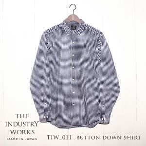 　播州織メンズシャツ「THE INDUSTRY WORKS」（1着）【TIW_011（ネイビー×ホワイト）】  36-2