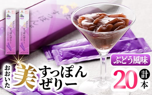おおいた 美・すっぽんぜりー ぶどう風味(計20本・10本×2箱)小分け 葡萄 ゼリー スッポン 常温 保存【115300400】【アンフィニプロジェクト】