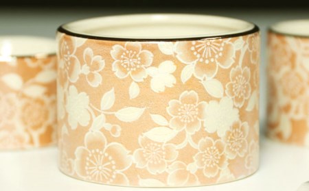 【美濃焼】仏具花柄 5点セット 香炉灰付 『シャンパンゴールド』【佐々木陶器】 インテリア 法具 [TAJ016]