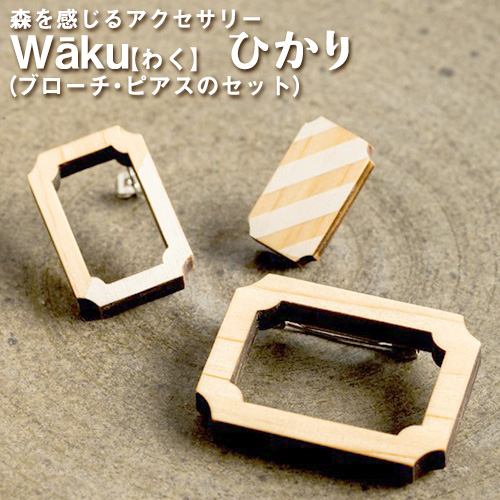 熊本県御船町 Waku（わく）ひかり ブローチ ピアス KEYCUSプロジェクト事務局 國武林業《30日以内に出荷予定(土日祝除く)》