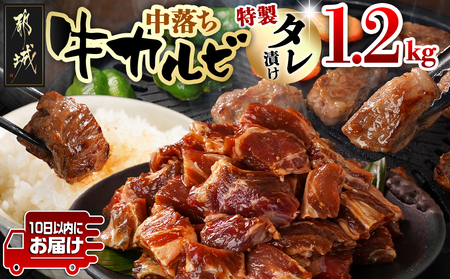 牛中落ちカルビ タレ漬け1.2kg≪みやこんじょ特急便≫_AA-3320-Q_(都城市)  味付き牛中落ちカルビ 300gパック 真空 小分け 1200g