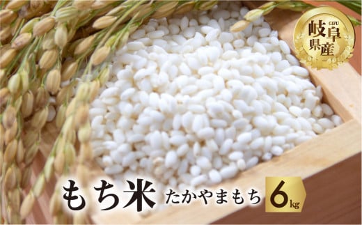 令和7年産 もち米 6kg たかやまもち米 米 もち米 こめ ごはん 白米 岐阜県産 本巣市 お米 精米 おにぎり 弁当 やわらかい もちもち 餅 旨味 甘い 和食 寿司 アグリード [mt556]