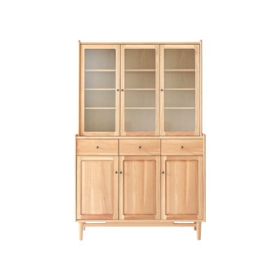 旭川家具 MUKU工房オリジナル ジャム カップボード 120 北海道ナラ_04906【1625737】