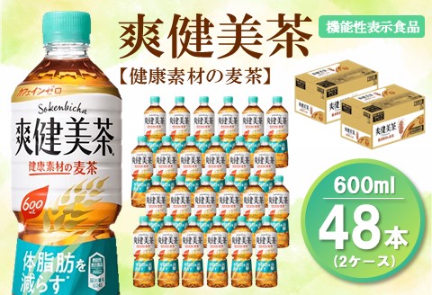 爽健美茶 健康素材の麦茶 600mlPET(2ケース)計48本【機能性表示食品】【コカコーラ ローズヒップ 大麦 玄米 健康 おいしい 飲料 ポリフェノール 機能性表示食品】 A9-A047083