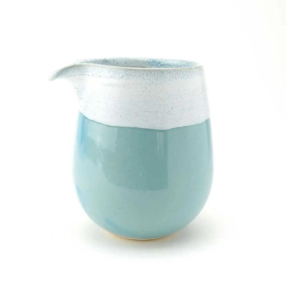 【波佐見焼】Folk Design 片口酒器・盃 青釉白唐津流し 2点セット【玉有】[IE59]