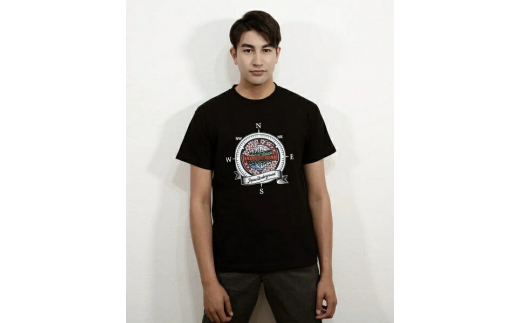 0014-74-01 富士宮市 マンホールTシャツ (黒) : Lサイズ