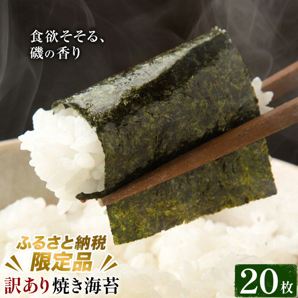 【ふるさと納税】訳あり 焼き海苔 20枚入り ＜ふるさと納税限定商品＞ 小林産業株式会社《45日以内に出荷予定(土日祝を除く)》岡山県 笠岡市 海苔 のり ごはんのお供 海産物 乾物 ご家庭用 訳アリ