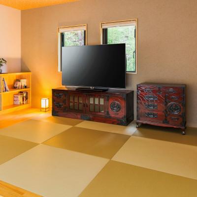 ふるさと納税 利府町 仙台箪笥　四・五尺テレビボード　拭き漆塗り　(お申込書返送後1ヵ月〜4ヵ月程度でお届け) |  | 02