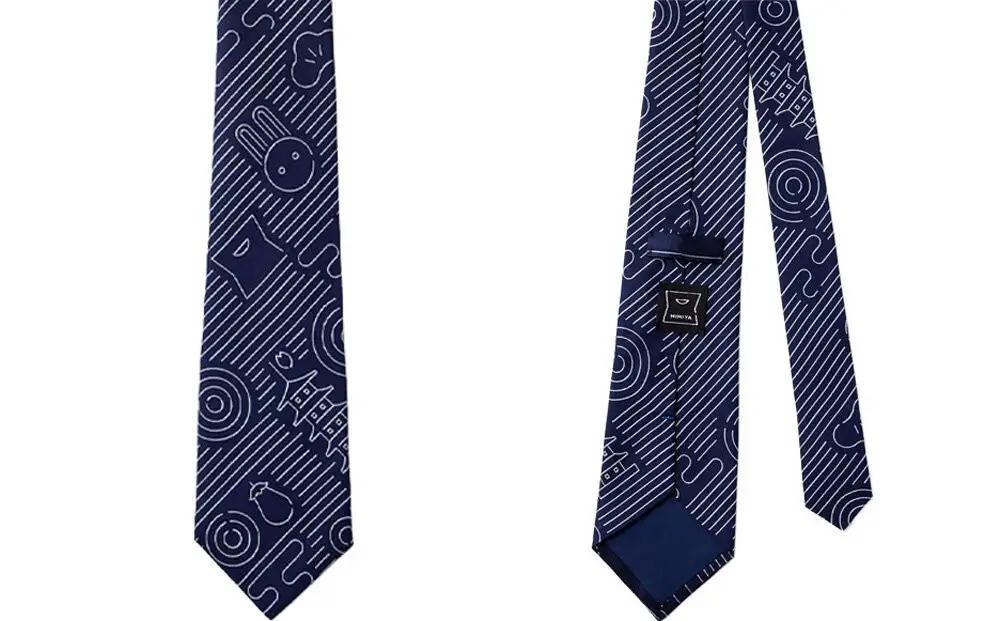 【高島屋選定品】三三屋(みみや)×NEKADO(ネカド) 西陣織のネクタイ(砂紋) ネイビー｜京都 ネクタイ 人気