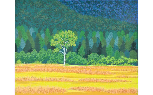 「彩秋」 クリーム額 【埼玉県 東松山市 版画 額付 小川手漉和紙 日本版画会 小暮真望 芸術 美術 風景 自然 送料無料 バージョン 美しい ギャラリー アーティスト アート ART 芸術 デザイン