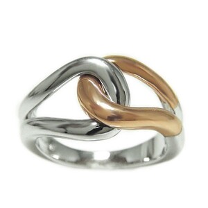 PT900/K18ピンクゴールド「総無垢仕上げ」地金チェーンリング【 33666-5】