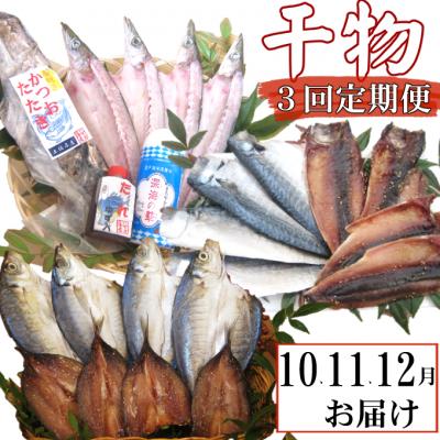 ふるさと納税 室戸市 【3回定期便】干物定期便　秋お届けコース(10、11、12月お届け)