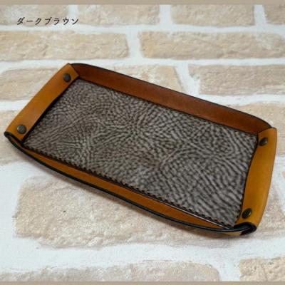 ふるさと納税 四万十市 手縫いの本革「オリジナル革トレイ」【カラー:ダークブラウン】 |  | 03