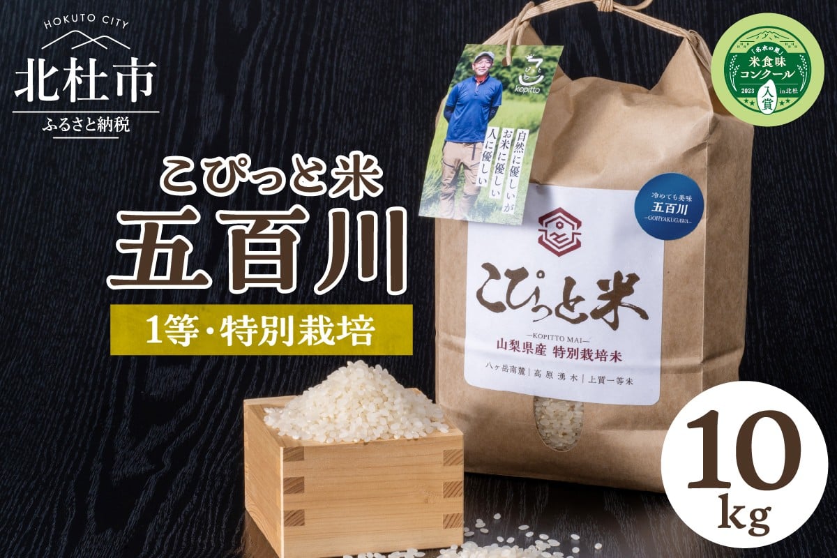 
            【令和7年度新米先行予約】【令和7年度米】こぴっと米【五百川】10kg　1等特別栽培米100％　米 精米 早生品種 新米 北杜市産 お米
          