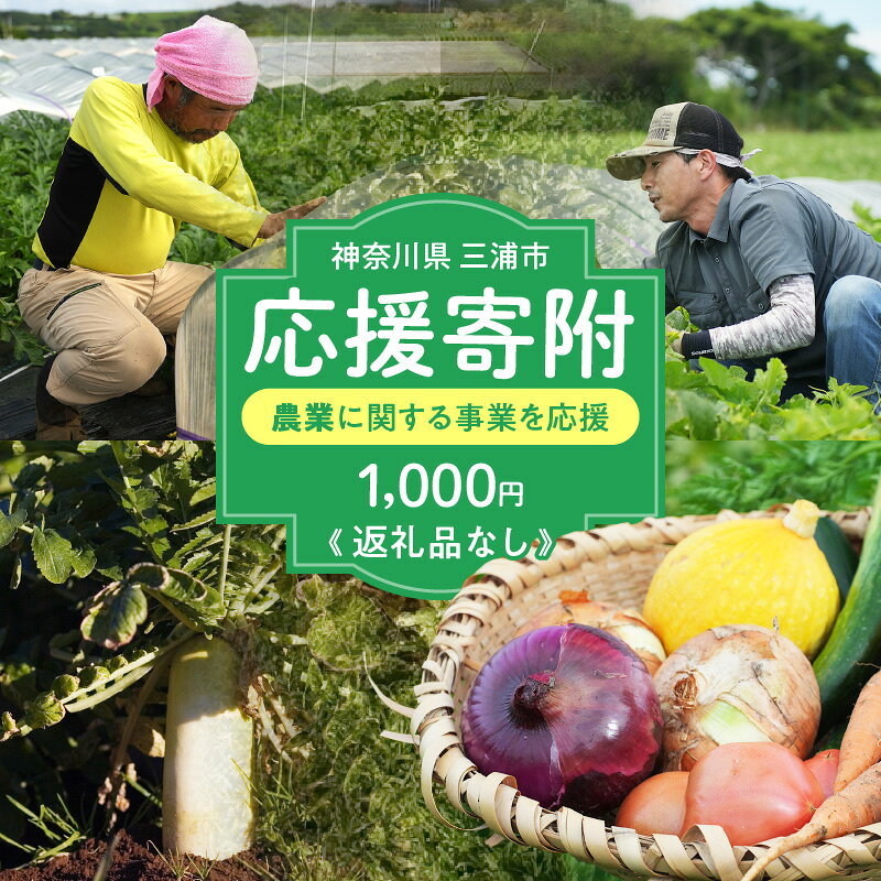 【ふるさと納税】【返礼品なし】 神奈川県三浦市 応援寄附 農業に関する事業を応援 1,000円 農業事業応援 農業 応援 返礼品無 返礼品お届けなし 寄附 寄付のみ 神奈川県 三浦市 おすすめ ランキング プレゼント ギフト