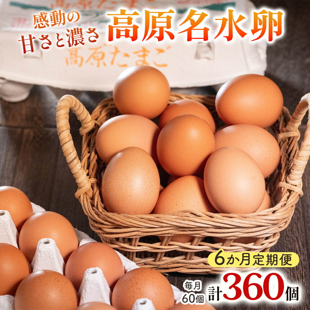【ふるさと納税】[定期便／6ヶ月] 高原名水卵 60個×6か月連続 豊かな自然で育ったアスタキサンチン含有の高原名水卵【感動の甘さと濃さ】｜こだわり卵 たまご タマゴ 玉子 生卵 鶏卵 高原養鶏場 栃木県 矢板市
