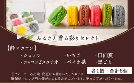 静マカロン ふるさと香る彩りセレクト 6種6個入≪みやこんじょ特急便≫_LE-C206-Q_(都城市) マカロン スイーツ ショコラ いちご 日向夏 ショコラピスタチオ バイオ茶 黒ごま