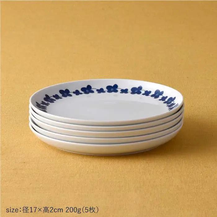 【波佐見焼】シュエット プレート 小 ハナミズキ5枚セット 食器 皿 【福田陶器店】 [PA169]  波佐見焼