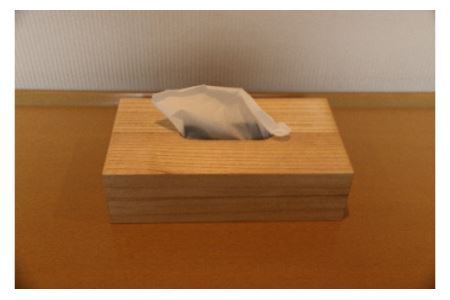 熟練桐たんす職人が手作りした桐のティッシュカバー＜クリアオイル塗装＞　【11246-0167】