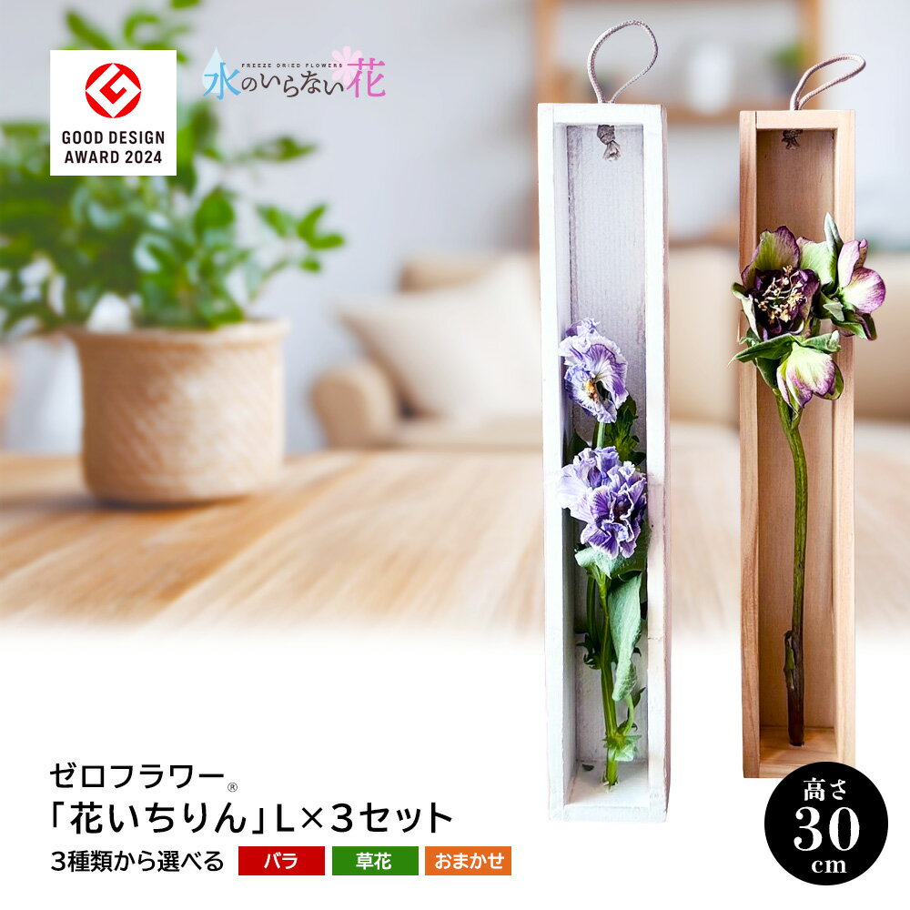 【ふるさと納税】ゼロフラワー 「花いちりん」L×3セット フリーズドライフラワーインテリアシリーズ 花と器が選べる 東北 山形県 酒田市 庄内 LotusGarden フリーズドライ専門店 Next Level FLOWERS Japan フリーズドライフラワー 一輪挿し