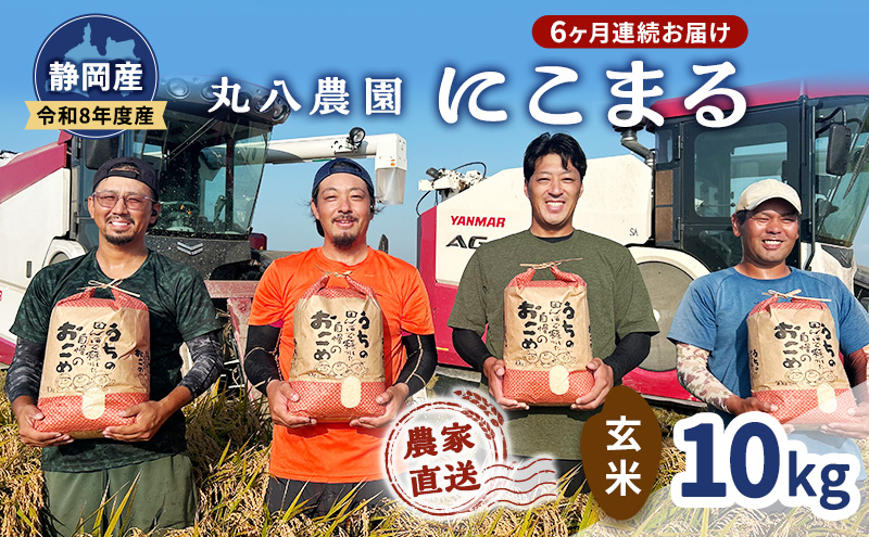 【予約】令和8年度産 静岡産 にこまる 玄米 定期便 10kg×6カ月 米 コメ にこまる 袋井市 静岡県