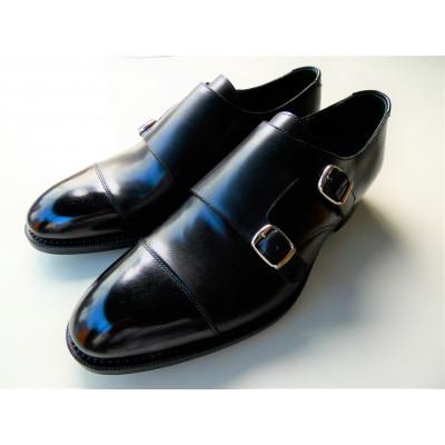 ふるさと納税 福岡市 革靴 ダブルモンクストラップ(ハンドソーンウェルテッド製法/博多製造)26cm ET03VC07