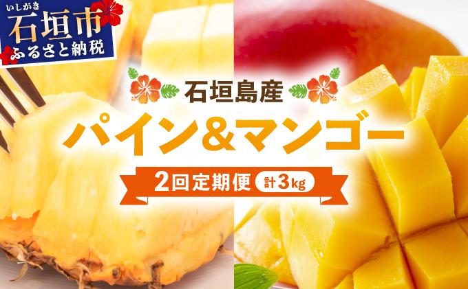 【2026年5月から発送 2回定期便】石垣島産パイナップル約2kg・マンゴー約1kgセット KP-19 パイナップル2kg・マンゴー1kg