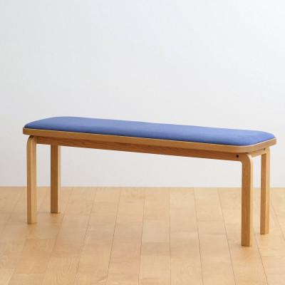 ふるさと納税 府中市 府中市の家具　コッコベンチ　オーク材/生地:ラムース(ディープブルー)(組み立て式)