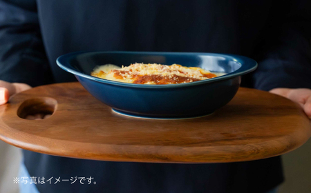 【波佐見焼】OVENWARE オーバル L〈ブルー・グレー〉2点セット【西海陶器】[OA515]