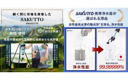 SAKUTTO 携帯浄水器 5個セット 防災グッズ 日本正規品 浄水器 災害対策 防災 アウトドア 福岡県 北九州市