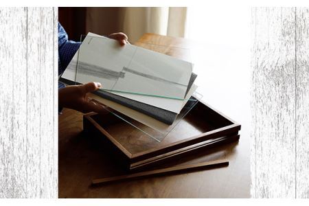 No.592-01 府中市の家具FRAMEDIRITTO ポストカードサイズ　ウォールナット