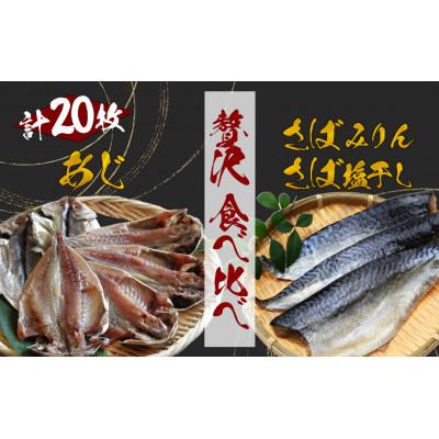 ふるさと納税 南伊豆町 湯の花 アジ・サバ干物食べ比べセット 合計20枚