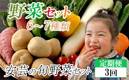 定期便3回「安芸ブランド」新鮮お野菜詰め合わせセット 6～7種類 | 人気 野菜 詰合せ 詰め合わせ セット 新鮮野菜 詰め合わせセット 野菜セット 季節の野菜 地元産 お取り寄せ おすすめ じゃがいも ジャガイモ 玉ねぎ 人参 たまねぎ タマネギ にんじん トマト きゅうり なす 旬野菜 新鮮 お試し 詰め合わせ 3ヶ月連続 3ヶ月定期便 野菜定期便 頒布会 安芸駅ぢばさん市場 高知県 安芸市