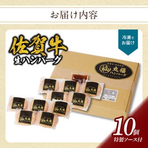 丸福 ハンバーグ 10個（9月配送）／ 佐賀牛 ハンバーグ 【A047-09】