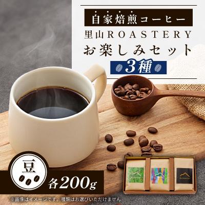 ふるさと納税 富田林市 【豆:3種計600g】自家焙煎コーヒー豆(200g×3)　里山ROASTERYお楽しみセット