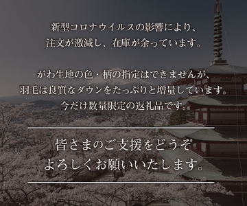 本掛け布団【訳あり/暖色】甲州羽毛ふとん（シングル/お任せ柄）寝具 暖かい布団