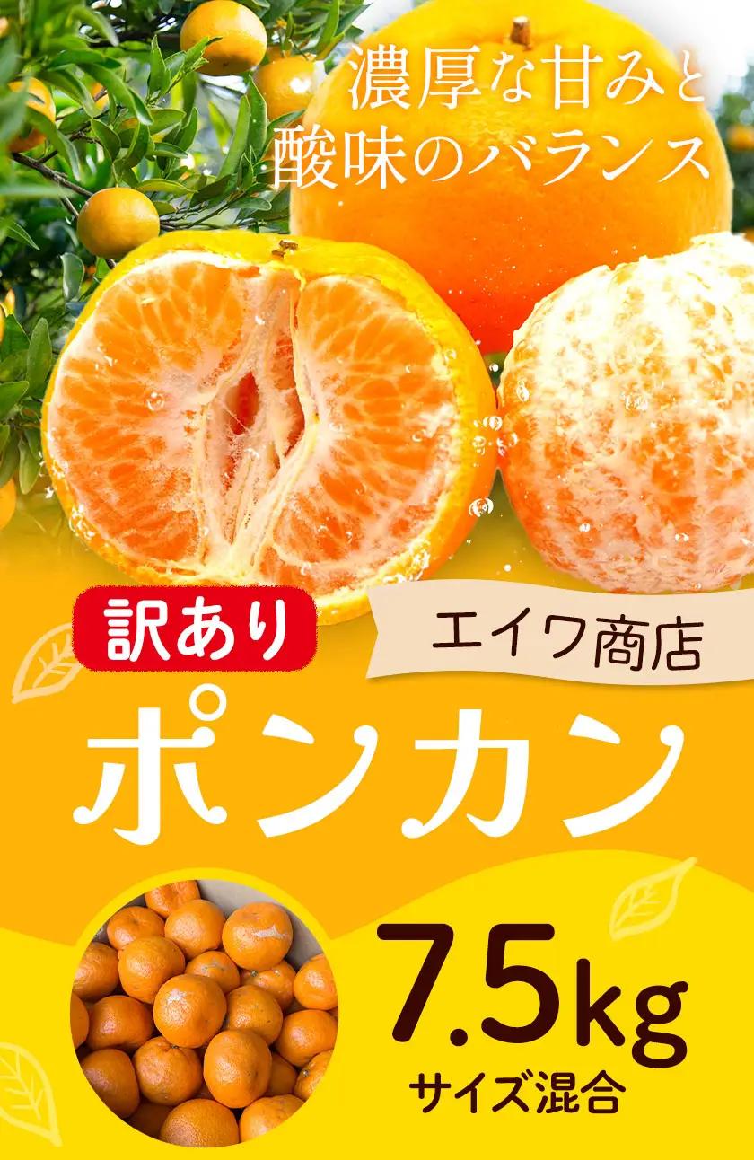 訳あり ポンカン サイズ混合 7.5kg エイワ商店