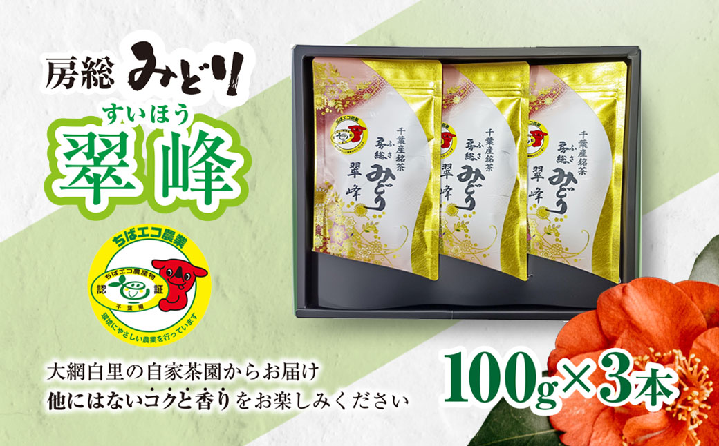 【ちばエコ農産物認証茶葉】翠峰3本セット H003