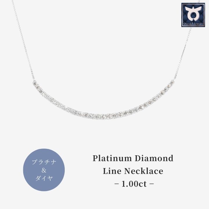 【ふるさと納税】ネックレス ダイヤモンド 1.00カラット プラチナ PT900 ペンダント レディース シンプル 豪華 おしゃれ 大人 ファッション ジュエリー アクセサリー カーブライン プレゼント ギフト 誕生日 記念日 お祝い 17781A Pt DIA PN