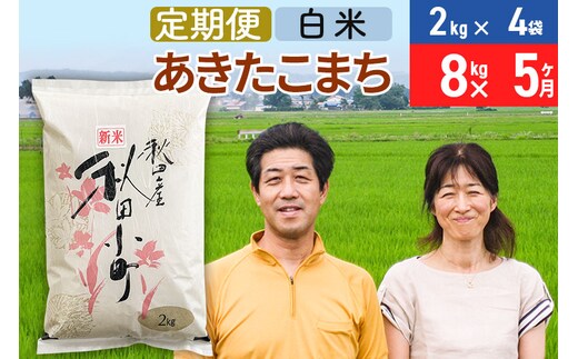 
										
										《定期便5ヶ月》令和6年産 あきたこまち特別栽培米8kg（2kg×4袋）×5回 計40kg【白米】秋田県産あきたこまち 5か月 5ヵ月 5カ月 5ケ月 秋田こまち お米 秋田
									