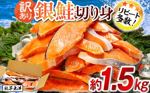 訳あり 塩銀鮭 切り身 約1.5kg さけ サケ 切身 海鮮 魚 大容量 冷凍 銀鮭 肉 厚 しゃけ シャケ 鮭 魚介 魚貝 塩鮭 おつまみ おかず ご飯 惣菜 アレンジ パスタ 和食 洋食 弁当 冷凍 大容量 たっぷり 人気 不揃い 規格外 傷 食品 冷凍 冷凍食品 グルメ 贈答 贈り物 贈物 ギフト 長期保存 ストック 小分け お取り寄せ ふるさと納税 ふるさと納税鮭 千葉県 銚子市 銚子東洋