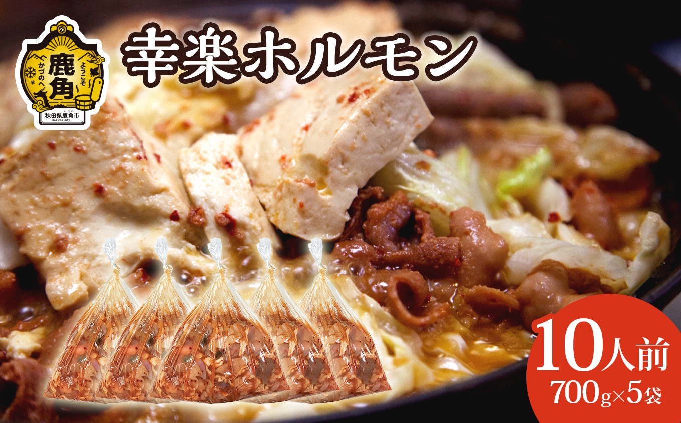 
                  濃い甘の秘伝自家製ダレ 幸楽ホルモン 700g×5袋（10人前）【ホルモン幸楽】 中島企画 幸楽ホルモン 鹿角 かづの ホルモン 幸楽 花輪 秋田県 秋田 あきた 鹿角市 豚ホルモン 味付
                